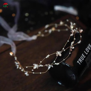 Ngọc Trai Thiết Lập Handmade Buộc Tóc Vòng Hoa Trắng Sang Trọng Phụ Kiện Tóc