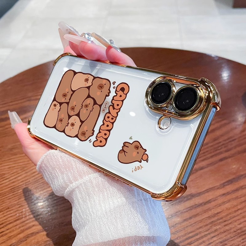Vỏ Capybara Dễ Thương Cho Realme 16 Pro 16T C100 4G C100i C100x Note 80 GT8 Pro Neo 8 P4 Power P4x Vỏ Trong Suốt Hoạt Hình Vỏ Điện Thoại Bốn Góc