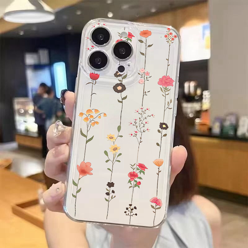 Ốp Điện Thoại Cho OPPO Reno 12 5G 11 12 10 Pro 5G 11F 12F 8T A3 Pro A3X Realme 9 Pro 5G Vỏ Điện Thoại Hoa Camera Bảo Vệ Trong Suốt Chống Sốc TPU Mắt Thiên Thần