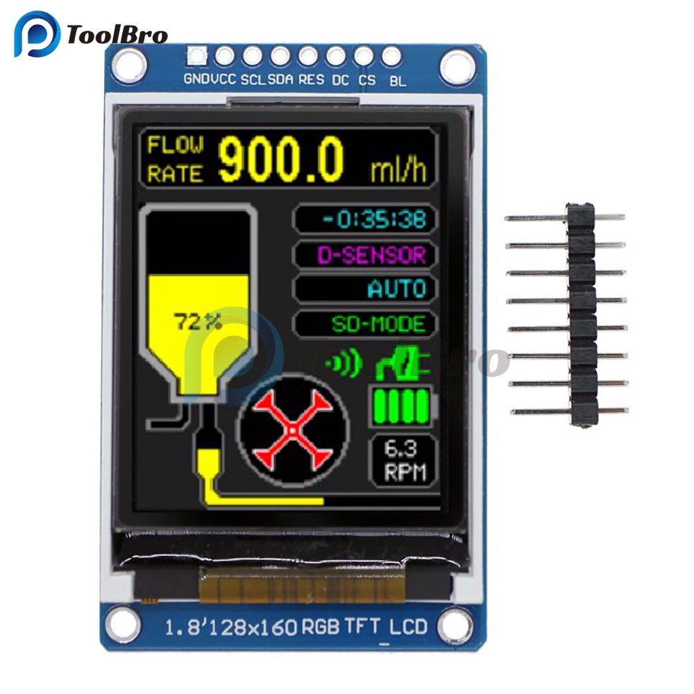 Écran LCD Couleur 1,8 Pouces - 128x160 Pixels - SPI ST7735S - 3,3V - Pour Projets électroniques