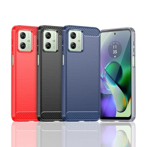 Dành Cho Motorola Moto G54 G84 G34 G24 G14 G04 G04s Siêu Mỏng Kết Cấu Chải Chống Sốc Mềm TPU