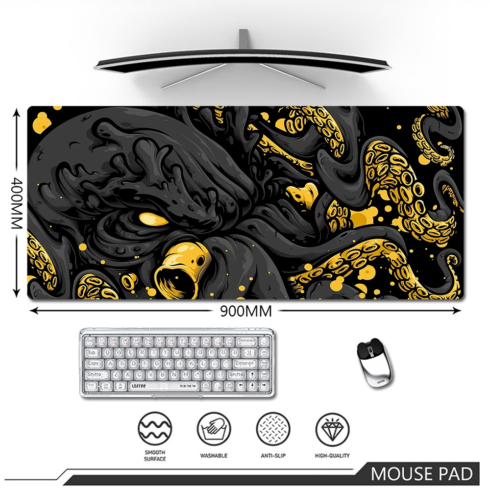 Phong Cách Nhật Bản Lớn Miếng Lót Chuột Nghệ Thuật Rồng Mousepad Đen Thảm XXL 900x400mm Văn Phòng Tại Nhà Cao Su Để Bàn Thảm Lớn Miếng Lót Bàn Phím