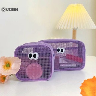 Túi Lưới Đựng Đồ Trang Điểm Màu Kẹo Ngọt Họa Tiết Đôi Mắt To Dễ Thương