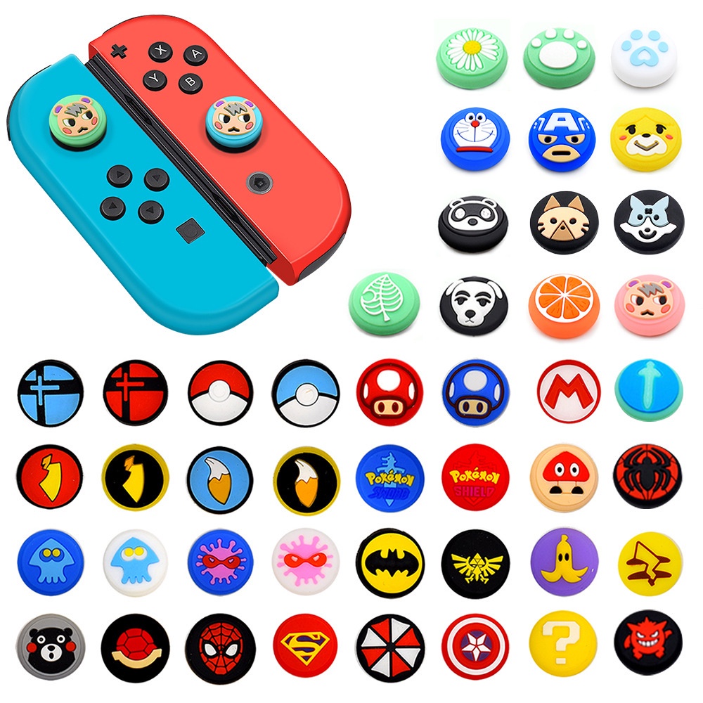 Switch Rocker Caps 1 Cặp (2 Chiếc) Thiết Kế Chủ Đề Trò Chơi Cho Nintendo Switch 1 / 2 / OLED / Lite Analog Caps Hình Tròn