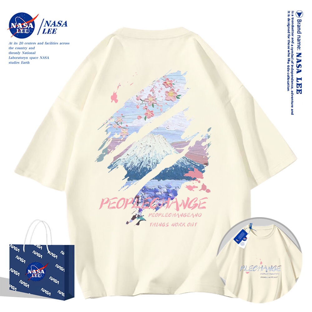 🔥Hàng có sẵn🔥Nasa Đồng Thương Hiệu Dạo Phố Mặc Áo Thun Ngắn Tay Nam Mùa Hè 2024 Phong Cách Mới Cotton Nguyên Chất Rời Thường Ngày Thanh Niên Sinh Viên