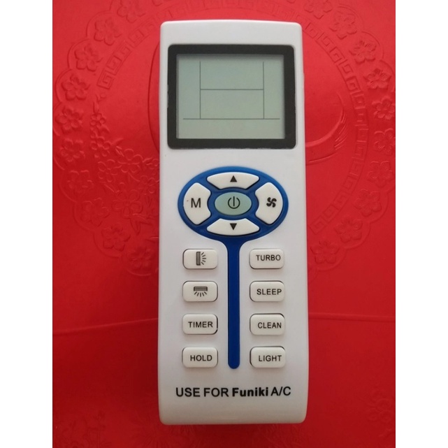 Điều khiển remote từ xa dùng cho điều hòa funiki mẫu mới có vệt xanh hình chìa khóa - tặng kèm pin