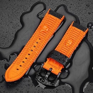 19 / 20 / 21 / 22 / 23 / 24mm Dây đeo đồng hồ đa năng thay thế dây đeo đồng hồ đáy cao su Nylon cho Longines cho nam Seiko Dây đeo cổ tay chống nước mềm mại