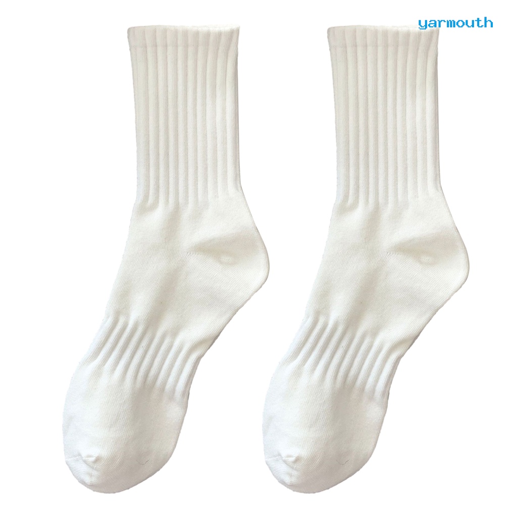 1 Đôi Tất Dệt Kim unisex Màu Trơn Cao Đến Mắt Cá Chân Co Giãn Mềm Mại Chống Trượt Chống Mồ Hôi Giữ Ấm Bốn Mùa