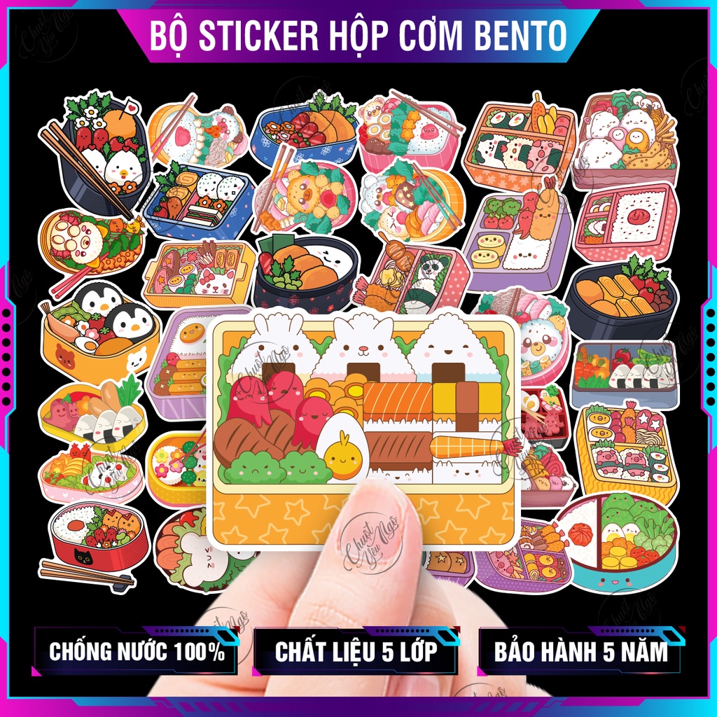 Combo 50 sticker CƠM BENTO không trùng đồ ăn kaiwaii dễ thương | Shopee ...