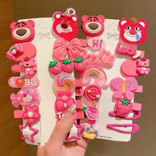 Set 14 Kẹp Tóc Gấu LOTSO Gấu Dâu Cho Bé Gái Siêu Dễ Thương