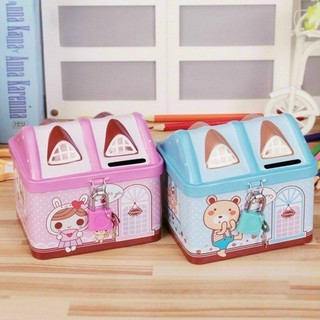 Két đựng tiền hình ngôi nhà - Két sắt mini tiết kiệm tiền cho bé (có khóa)