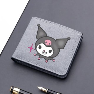 Ví Đựng Tiền Xu / Thẻ Bằng Vải Canvas In Họa Tiết Hoạt Hình Kuromi Có Khóa Kéo Nhỏ Gọn Tiện Dụng Cho Bé