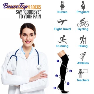1 Đôi Tất Nén 20-30 mmHg Hỗ Trợ Chống Giãn Tĩnh Mạch