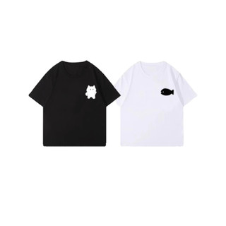 HIIXIIVI Thương Hiệu Mới 100% Cotton Unisex Áo Thun Nữ Tay Ngắn Nam Nữ Baggy Cổ Tròn Rời In Độc Đáo Cặp Đôi Tee