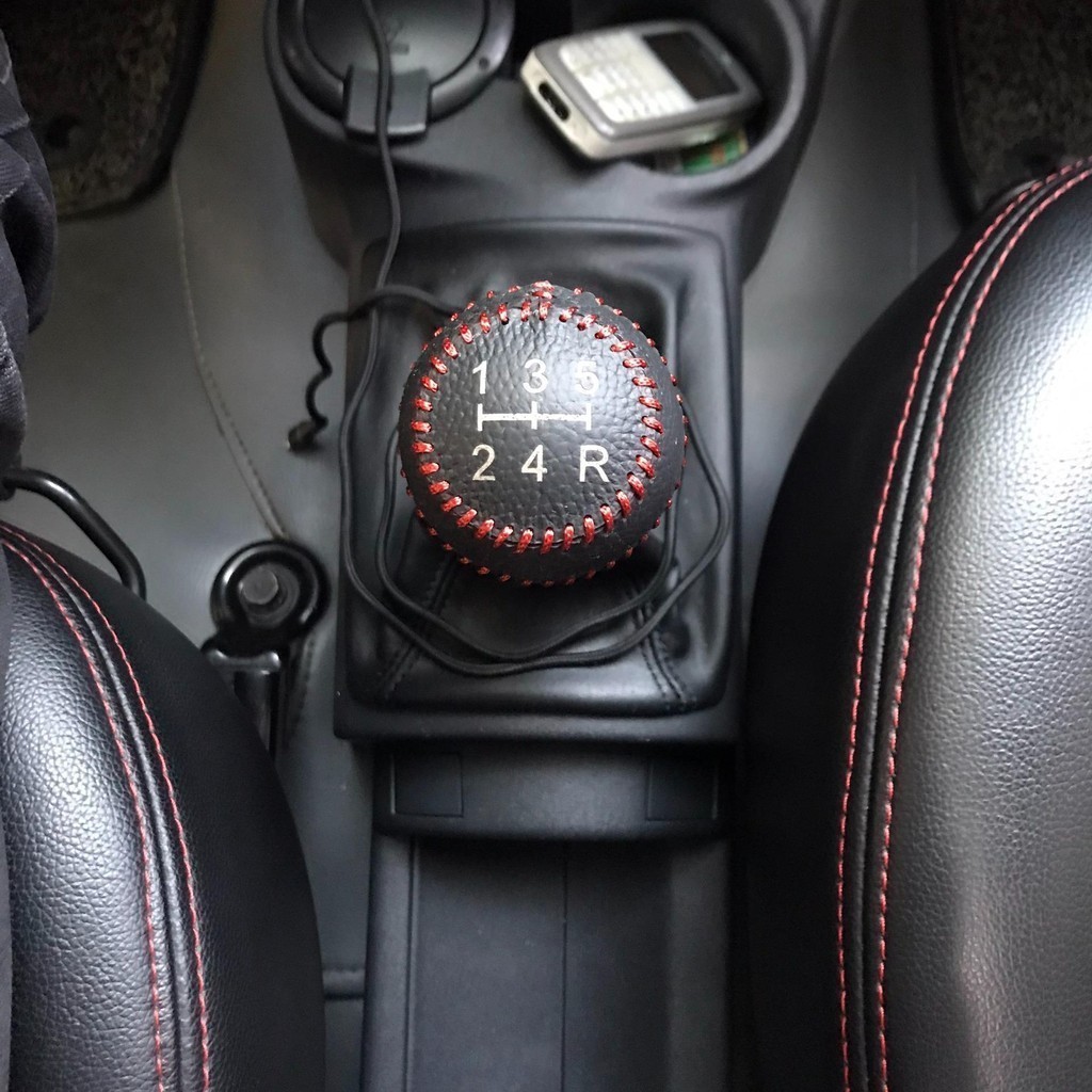 Bao da bọc cần số các đời xe Toyota Vios, Avanza, Altis... số sàn da bò thật, khâu thủ công