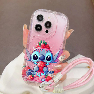 Stitch Hoa Dâu Tây Dành Cho Realme Note 50 60 60X 70 70T C67 C61 C53 C51 C75 C63 C20 C31 C55 C35 C33 C30 C30S Phim Hoạt Hình Bé Gái Bé Trai TPU Dây Điện Thoại Trường Hợp