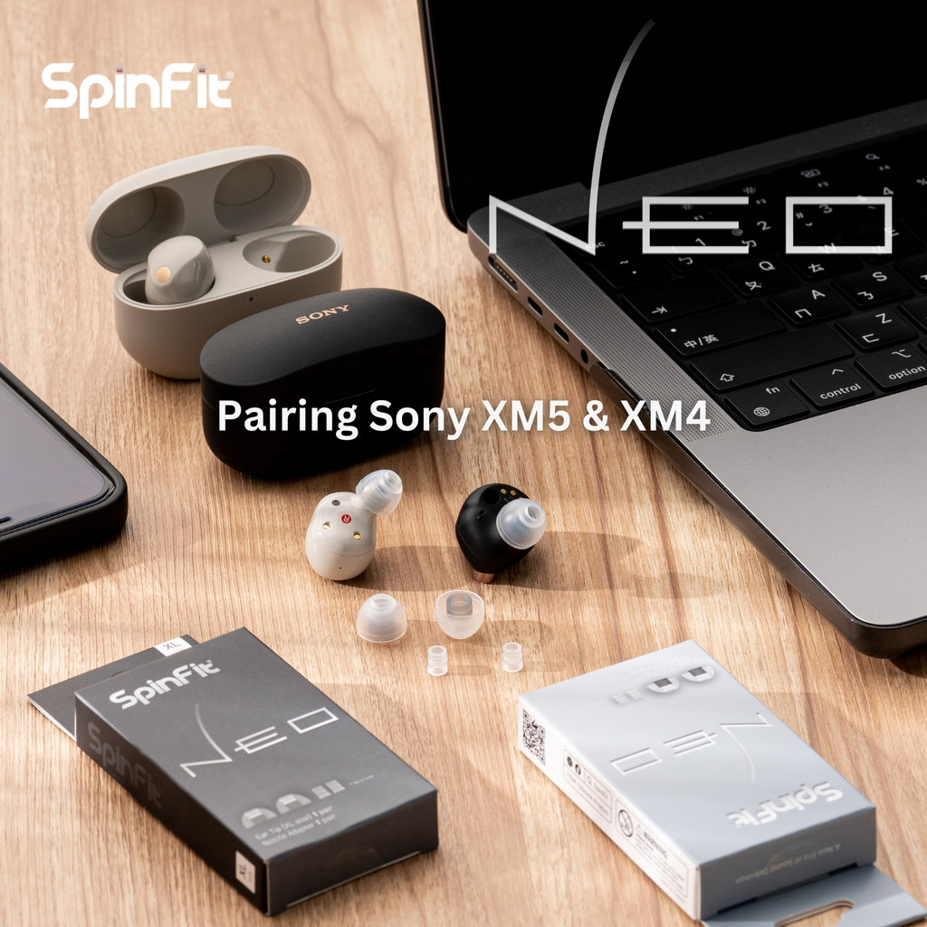Đầu tai silicon SpinFit Neo cho tai nghe HIFI Đường kính vòi phun 4,5-5,5mm 1 cặp với bộ chuyển đổi vòi phun trục 3D