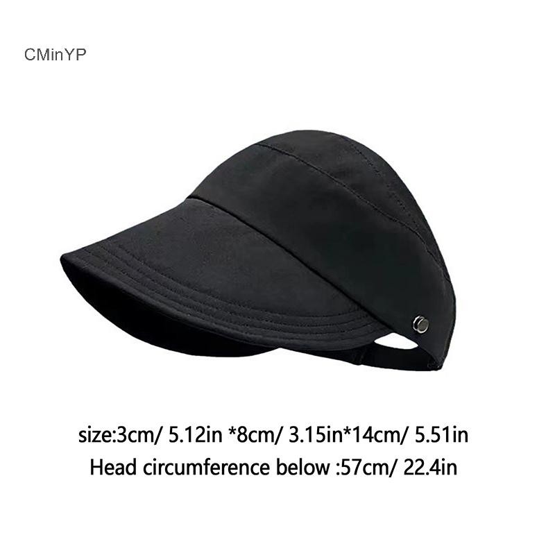 Cminyp Có Thể Gập Lại Vành Rộng Đuôi Ngựa Mũ Chống Nắng Cho Nữ Chống Tia UV Sun Shading Hat Nữ Giải Trí Có Thể Điều Chỉnh Ngoài Trời Mũ Đi Biển Người Cá Mũ Vinh Quang