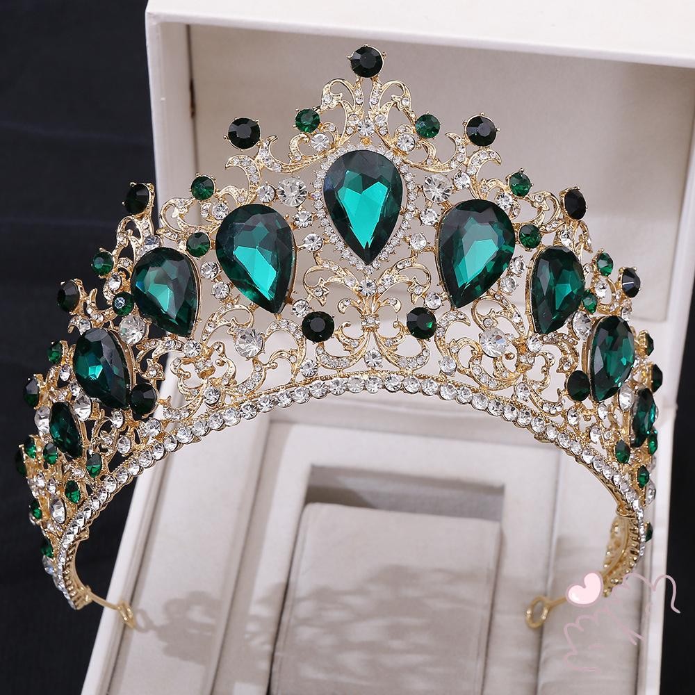 Cô Dâu Vương Miện Nữ Hoàng Băng Đô Dazzling Kim Cương Giả Hình Bán Nguyệt Tiara Mũ