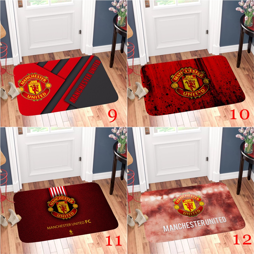 Thảm lót cửa chùi chân Chống Trượt Hình Câu Lạc Bộ manchester united (60x40cm)