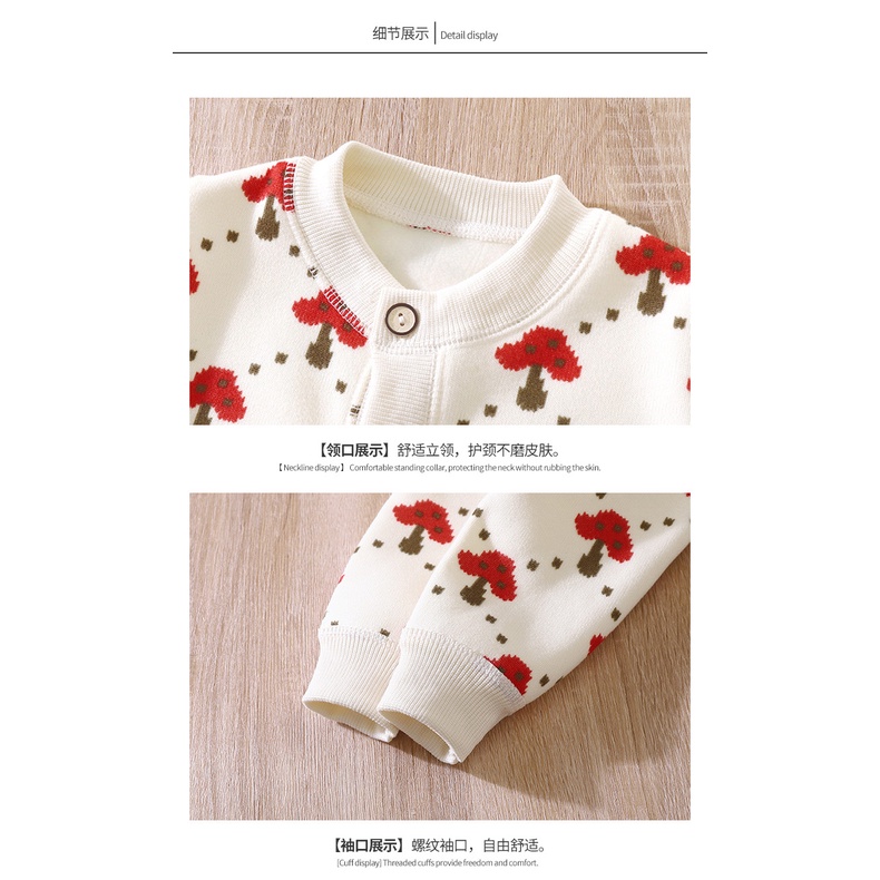 Phong Cách Mới Trẻ Em Tất Cả Trận Đấu Áo Khoác Dệt Kim Bé Trai Bé Gái Ấm Áp Cardigan Dày Bên Ngoài Mặc Áo Len