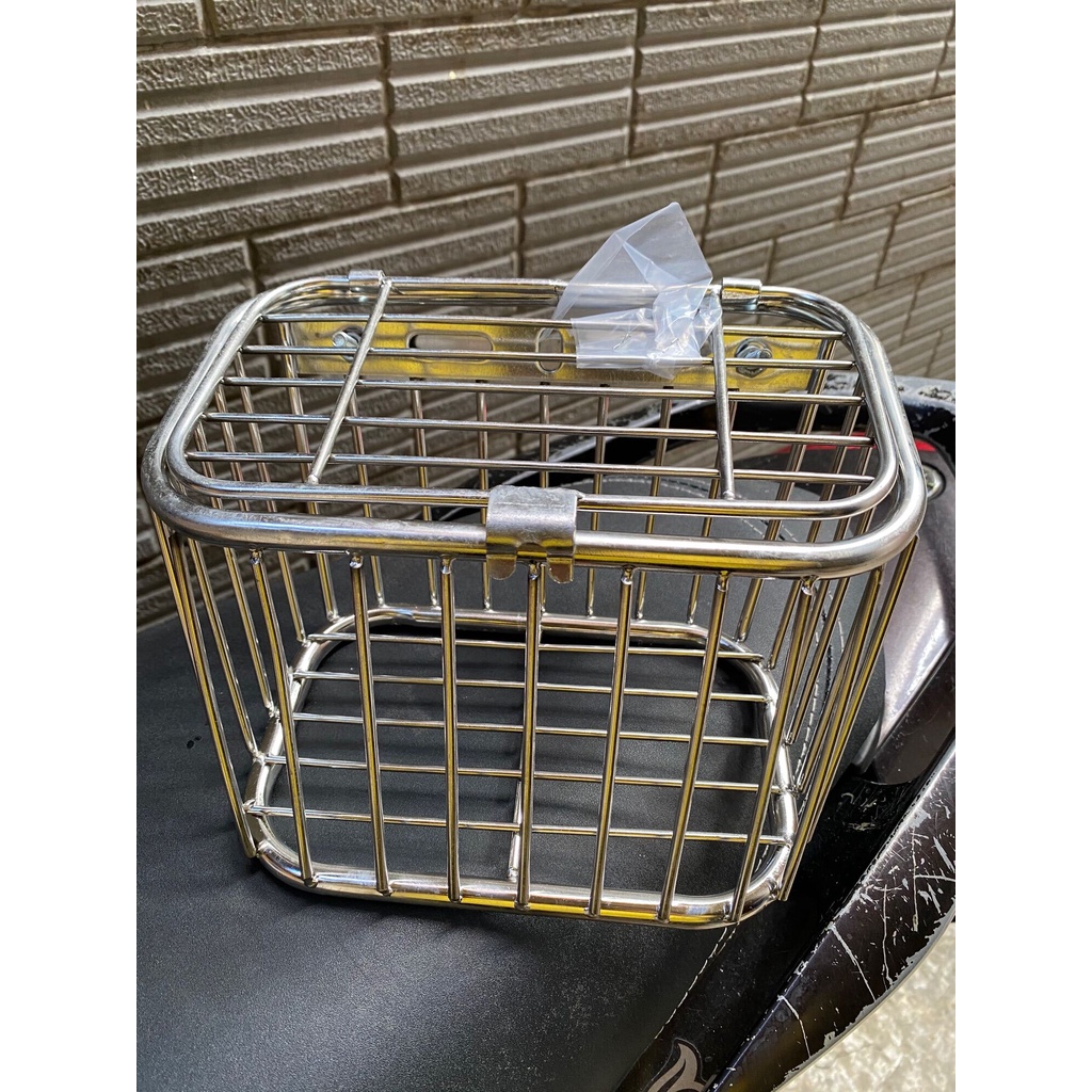 Rổ gắn trước xe máy inox mini phù hợp mọi loại xe(21x12x13) | Shopee ...