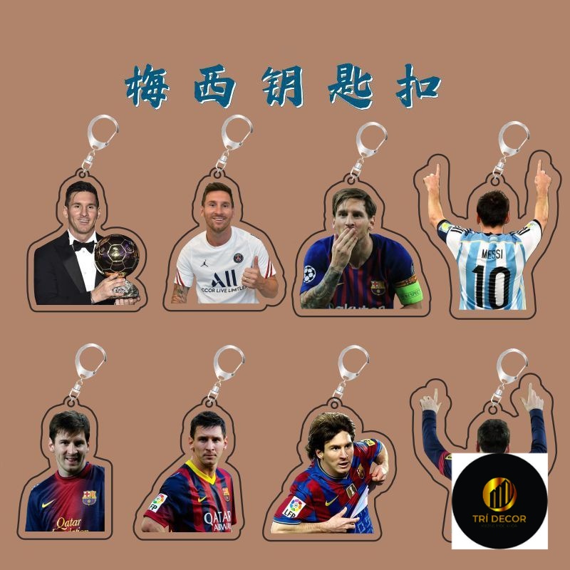 Móc khóa in hình cầu thủ messi - móc khóa mica