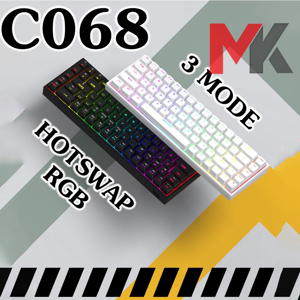 Bàn phím cơ ColorReco C068 - LED RGB - Hotswap 5 pin - Không dây 3 mode ...