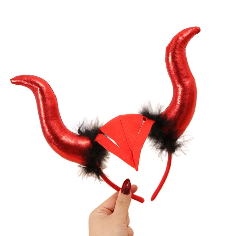 Bầu trời Steampunk Quỷ Sừng Băng Đô Halloween Demon Horn Mũ Bò Sừng Băng Đô