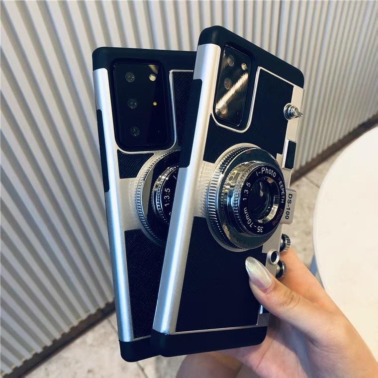 Retro Sang Trọng Sáng Tạo 3D Camera Đeo Ngang Cổ Dây Dành Cho Samsung Galaxy S26 S25 S24 Ultra S22 S23 Ultra S21 S22 Plus A35