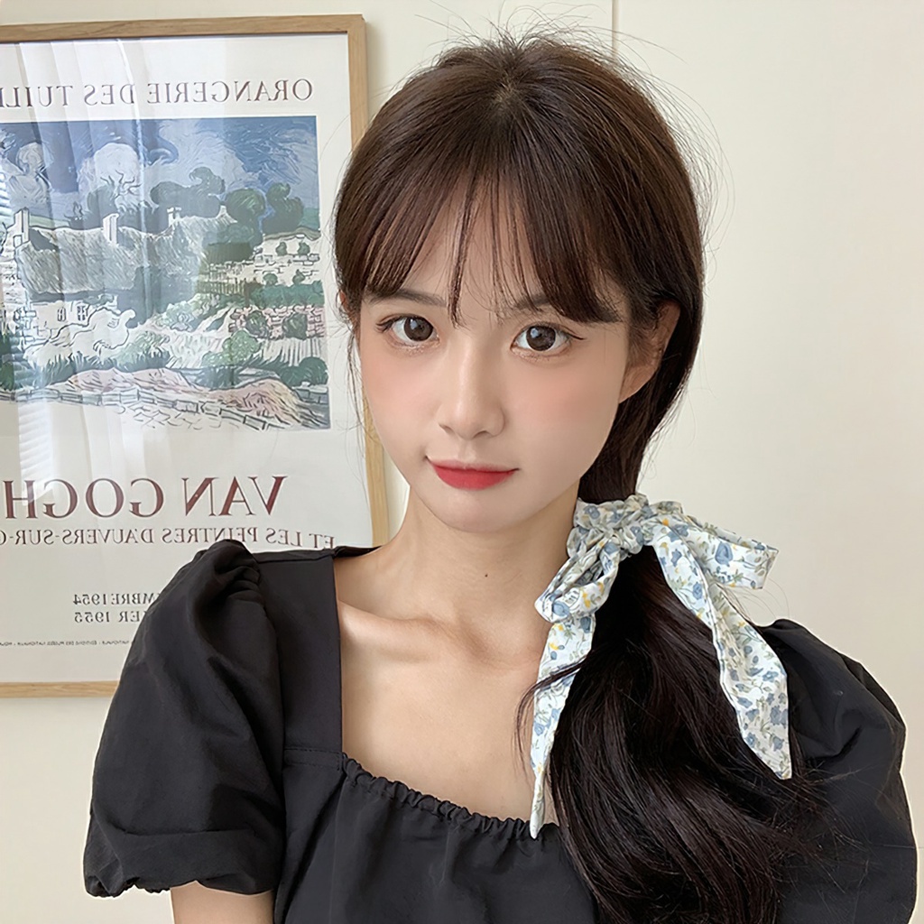 Kẹp Tóc Nơ Ruy Băng Dài Màu Trắng Thời Trang Thanh Lịch Dành Cho Nữ