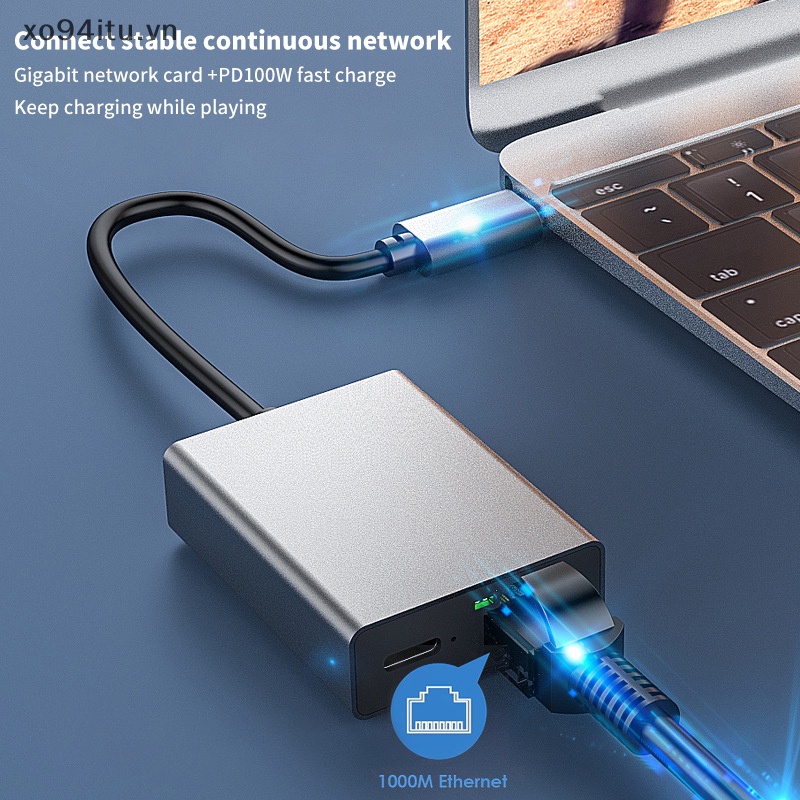 Xoitu Dây Cáp Kết Nối Mạng ethernet 1000mbps type-c Sang rj45 Cho Điện Thoại / Máy Tính Bảng vn