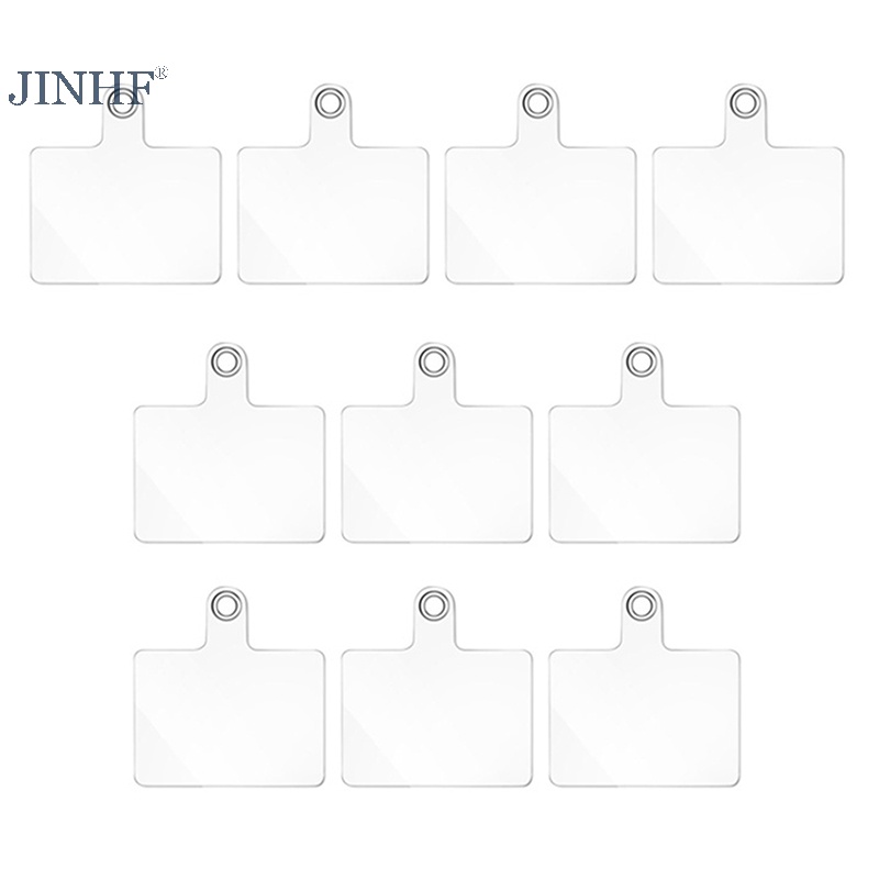 Jinf Set 10 Dây Đeo Gắn Điện Thoại Trong Suốt Có Thể Tháo Rời Phổ Biến