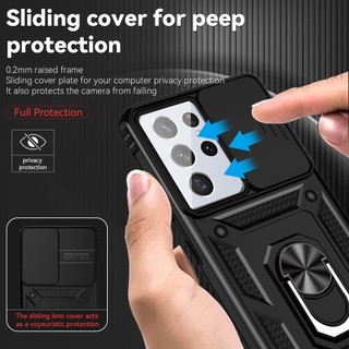 Dành Cho Samsung S21 Ultra / S21 Plus / S21 FE 5G Ốp Lưng Có Nắp Camera Trượt Chống Rơi Chịu Lực Bảo Vệ Vòng Xoay Chân Đế Mỏng Vỏ Điện Thoại