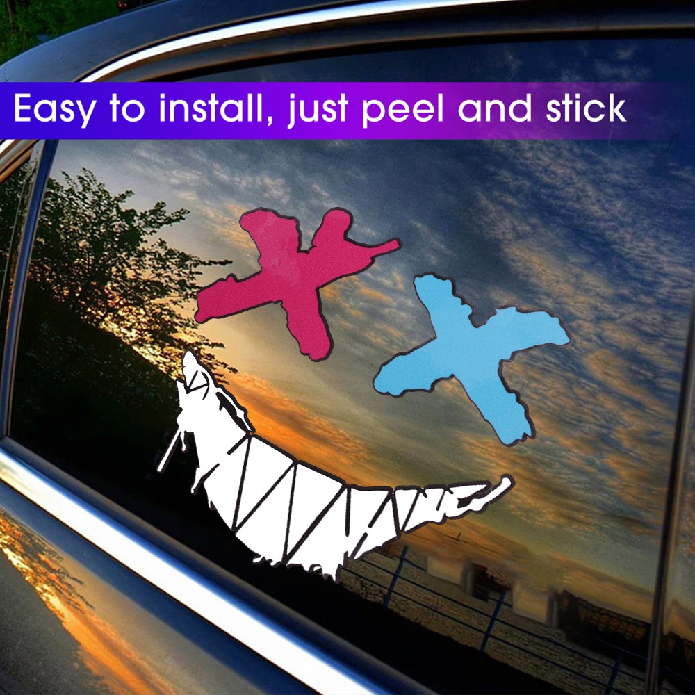 Smiling Nhãn Dán Phản Quang pvc Chống Thấm Nước 3 Kích Cỡ Trang Trí Thân Xe Hơi / Xe Máy
