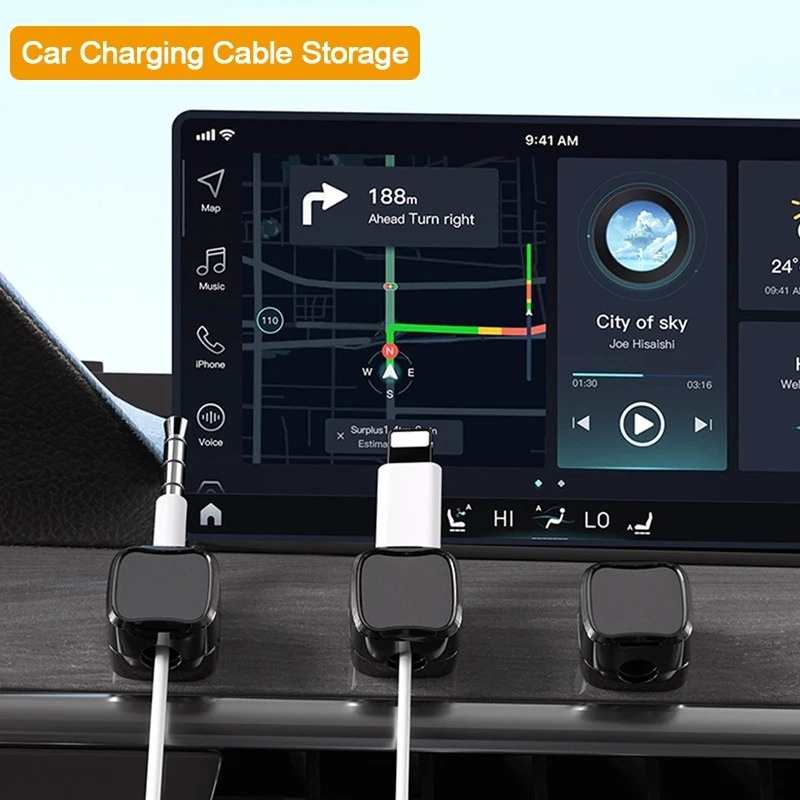 6 CÁI Giá đỡ dây nam châm - Kẹp sạc dây tự dính - Ẩn bộ giữ cáp sạc điện thoại - Dành cho gia đình, văn phòng, tường, đầu giường, ô tô - Quản lý khăn lau bàn