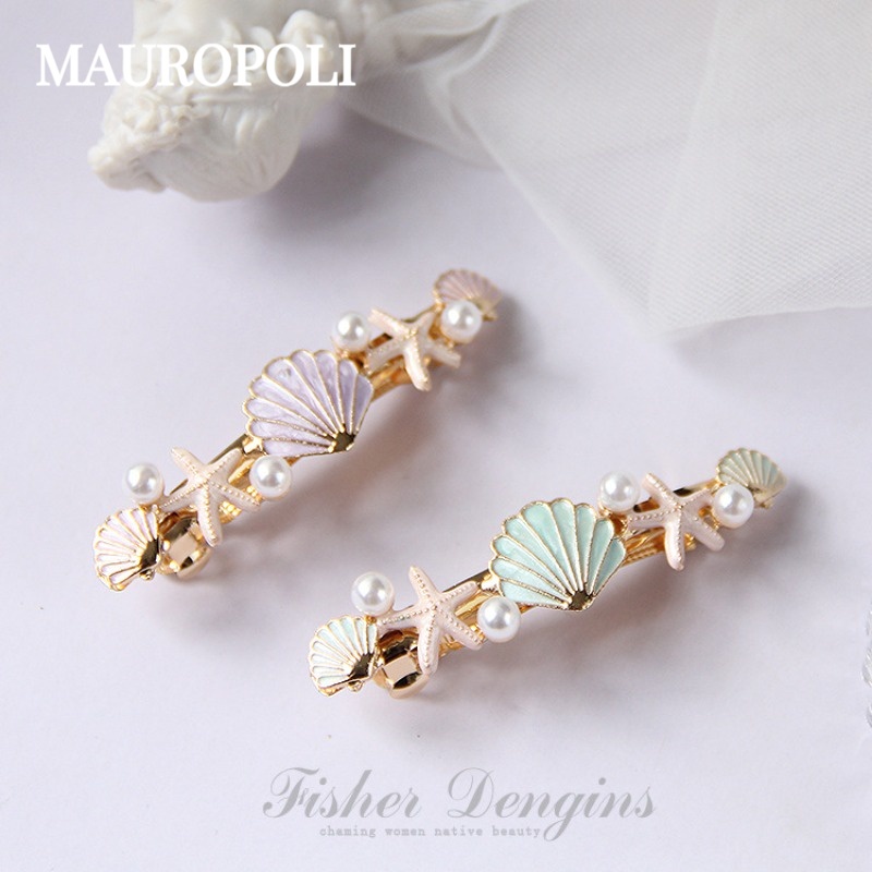 Mauropoli [Hàng Có Sẵn] Kẹp Tóc Hình Vỏ Sò / Sao Biển / Ngọc Trai Phong Cách Hàn Quốc