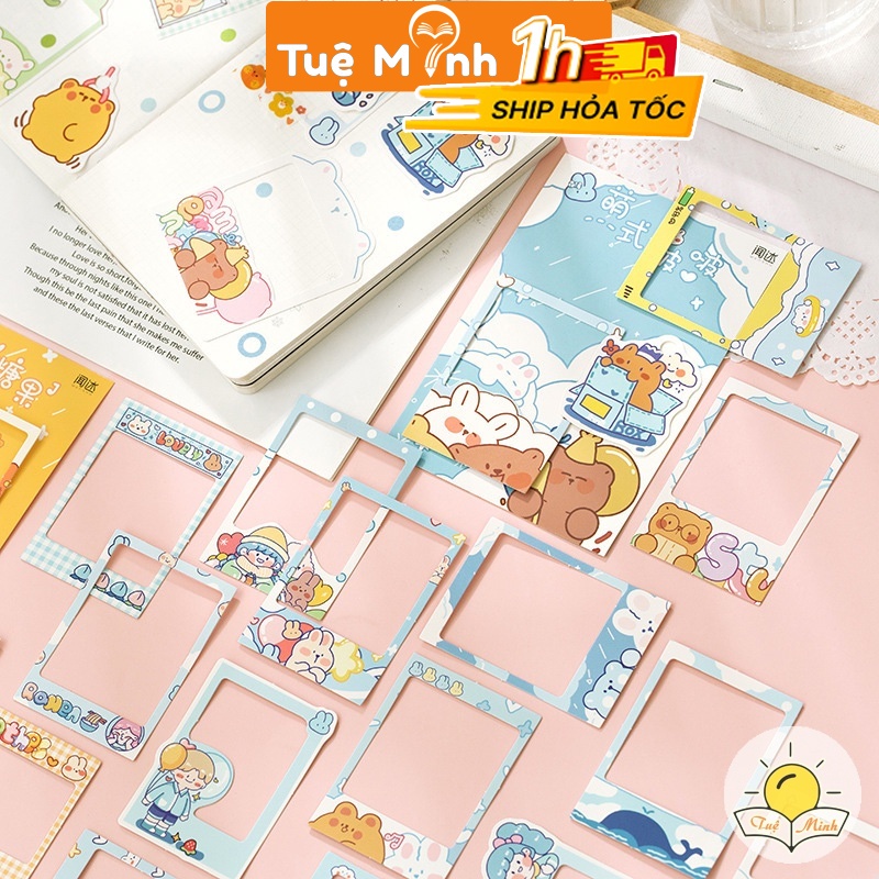 30 Sticker khung ảnh hoạt hình, khung viền cửa sổ dán trang trí sổ tay ...
