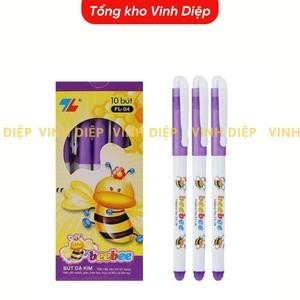 Hộp 10 Chiếc Bút bebe, Bút Dạ Kim Màu Tím Viết Êm, Màu Đẹp