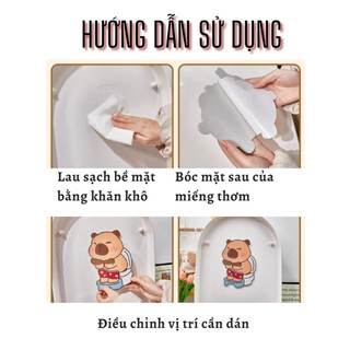 Miếng Dán Khử Mùi Thơm Phòng Nhà Vệ Sinh ECO, Miếng Dán Bồn Cầu Hình Thú Trang Trí Nhà Tắm