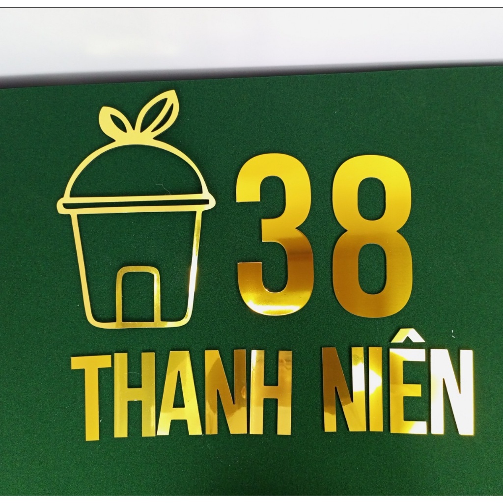 Cao 10cm - Chữ Vàng Gương dày 3mm dán tường, dán biển quảng cáo