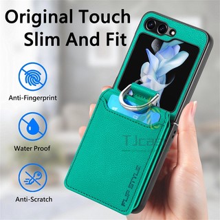 Bao Da Điện Thoại pc Cứng Dạng Ví Nắp Lật 3 Ngăn Đựng Thẻ Và Giá Đỡ Cho samsung galaxy z flip 5 z flip 4 z flip Ốp
