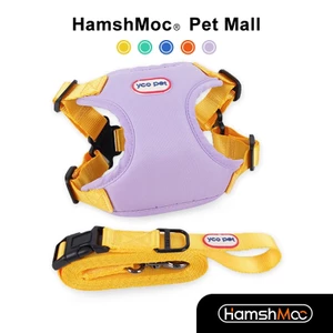 HamshMoc Bộ dây nịt và dây xích cho chó có thể điều chỉnh Dây nịt thú cưng mềm chống đầy đặn Dây dẫn chó bền thoáng khí có tay cầm điều khiển dễ dàng cho chó