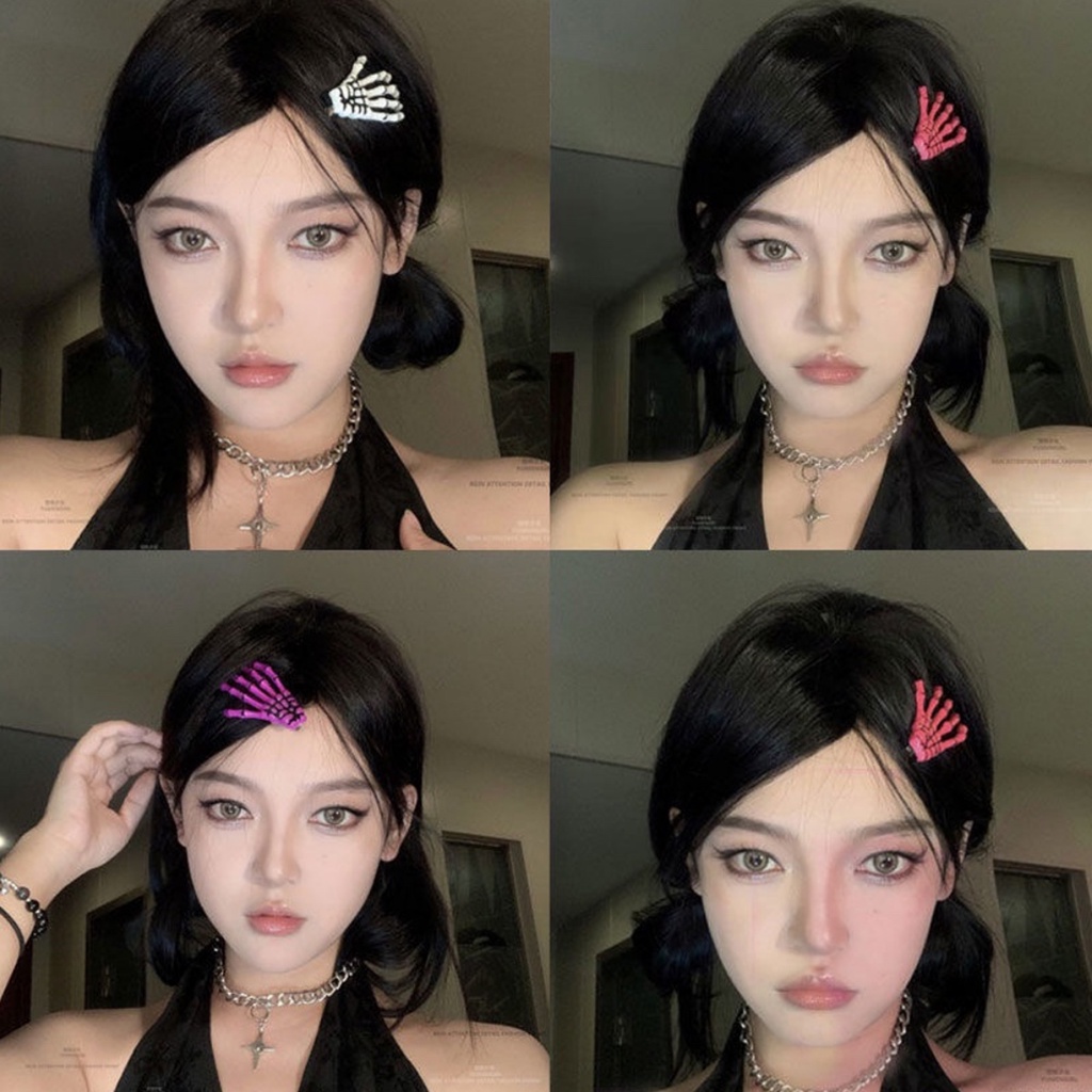Kẹp TóC HìNh ĐầU Lâu halloween ThờI Trang Cho Nữ