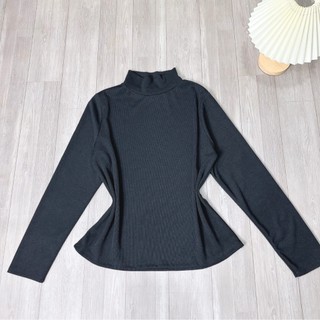 Áo thun cổ lọ The Simple bigsize nữ tay dài dáng vừa chất vải gân nỉ dày dặn ôm body G216