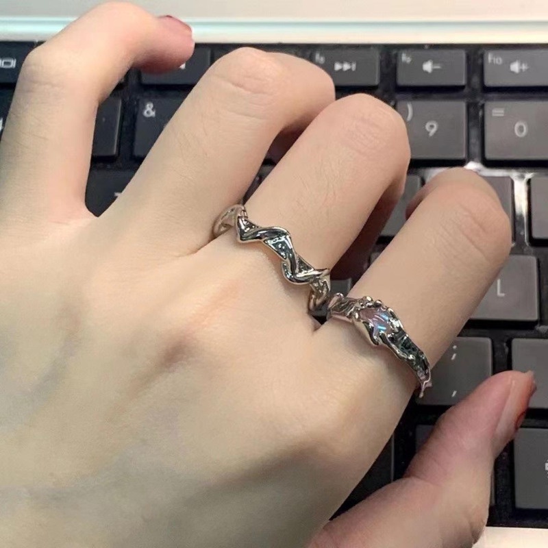 Nhẫn Dạng Hở Mỏng Mịn Mặt Trăng / Hình Học Bất Đối Xứng Điều Chỉnh Được Thời Trang Dự Tiệc Thanh Lịch / Phổ Biến Cho Nữ