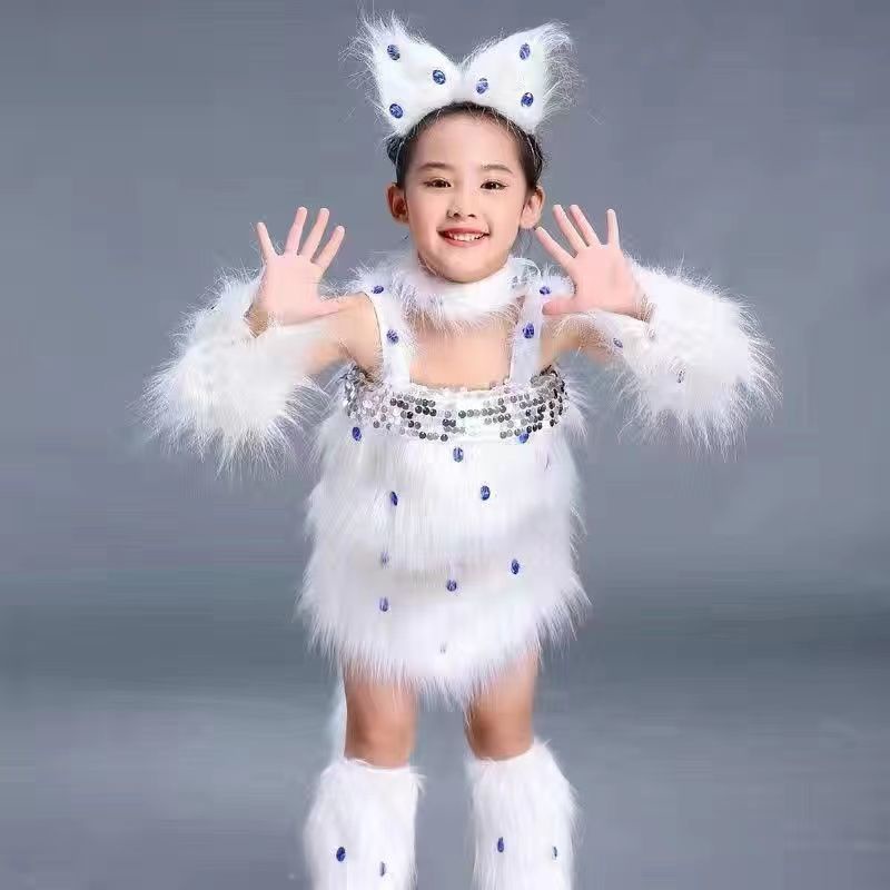 💕Chỗ💕 Quần Áo Trẻ Em Động Vật Múa Trang Phục Quần Áo Cho Bé Gái 3 Đến 14 Tuổi Tiếng Mèo Trang Phục Mới Lạ Halloween Giáng Sinh