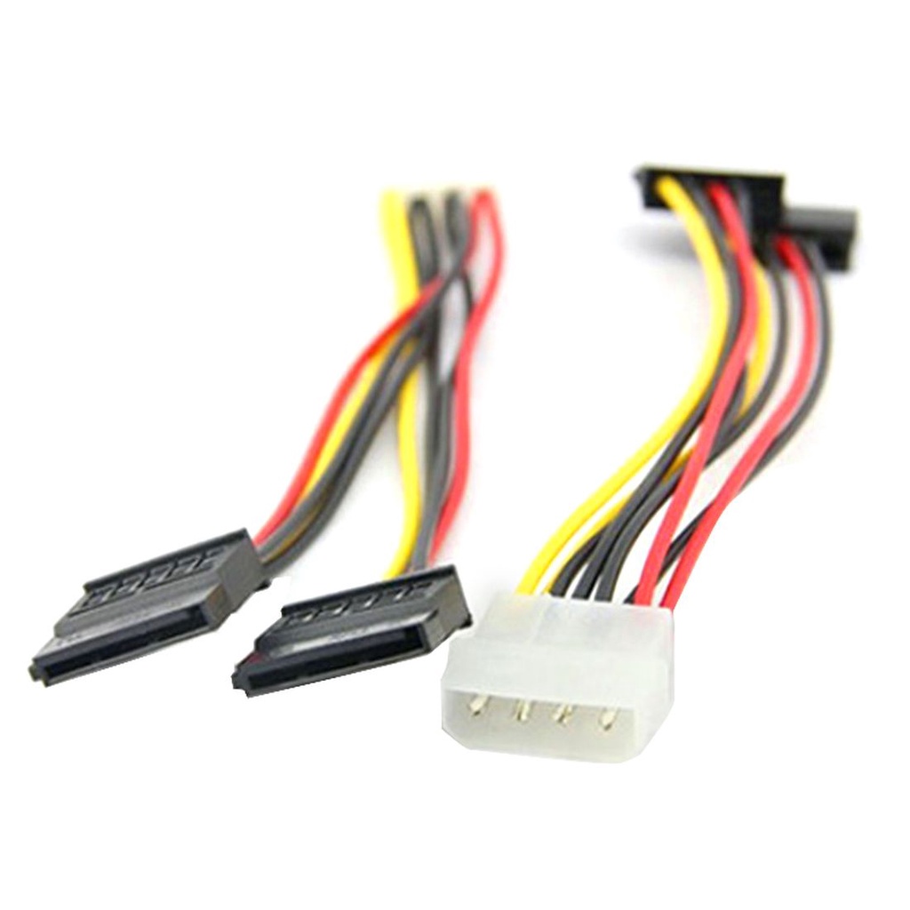 Jmt Dây Cáp Mở Rộng 15pin sata male Sang dual 15 pin female / Big 4p Sang 2x sata Cho Ổ Cứng hdd