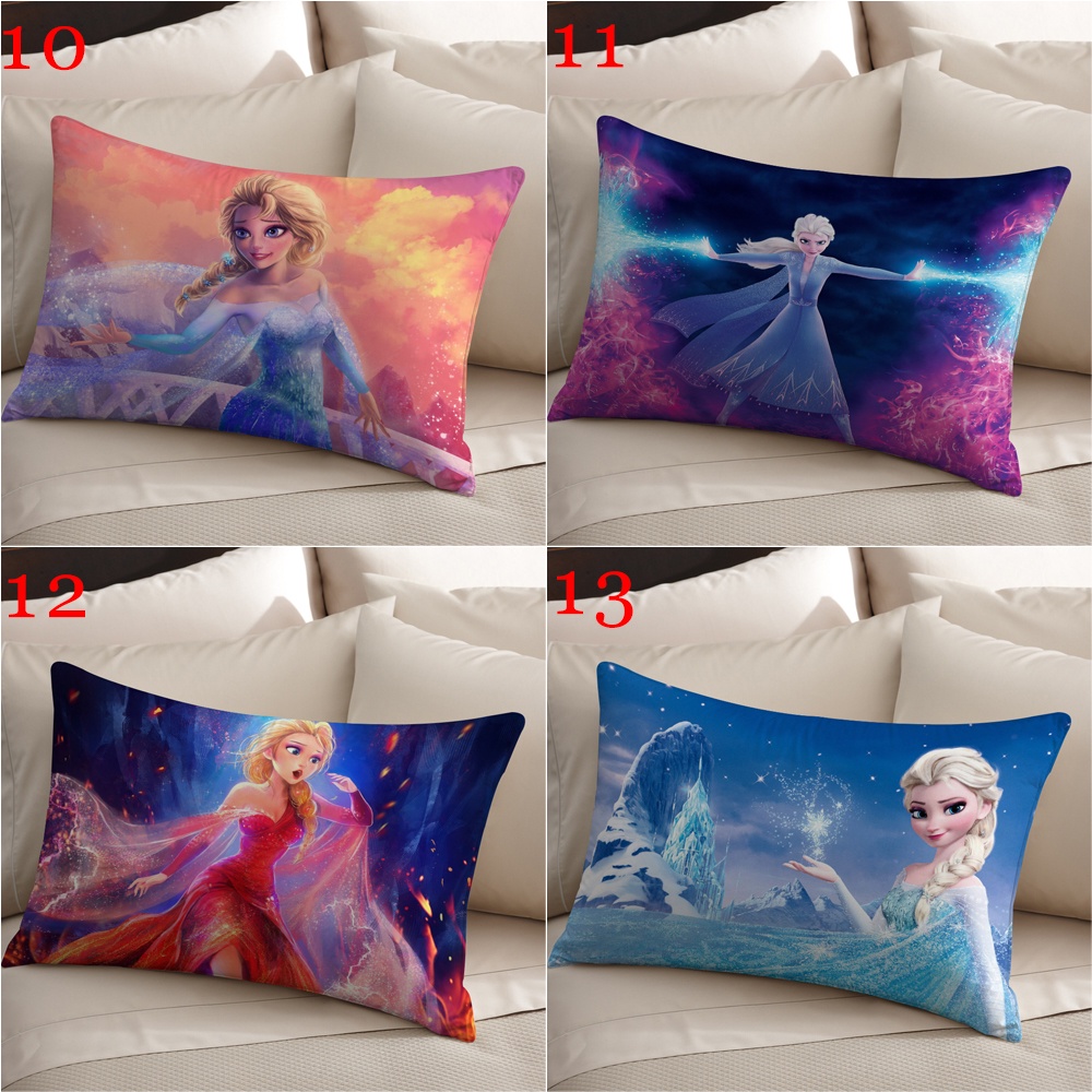 Vỏ Gối polyester Hình Chữ Nhật In Hình anna & elsa Một Mặt Trang Trí Nhà Cửa (Không Kèm Lõi)