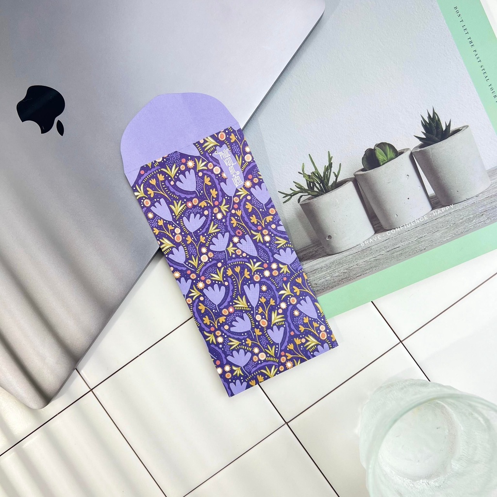 SET GX005 - Bao lì xì cao cấp của Gác Xép họa tiết hoa văn chất liệu Kraft nhật nhập khẩu Tết 2024